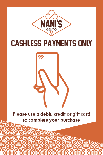 CashlessSign-NanisGelato