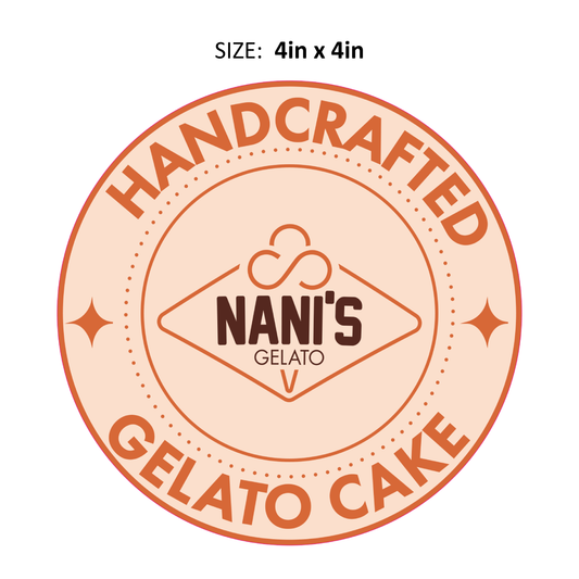 Nani's Gelato cake Sticker - Circle (Pack Of 100)