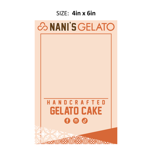 Nani's Gelato Cake Sticker (Pack Of 100)